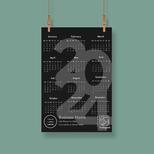 2024 Kalender Schwarz-Weiß-Text folgen Programm