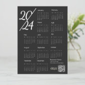 2024 Kalender Schwarz-Weiß-Text folgen Programm (Stehend Vorderseite)