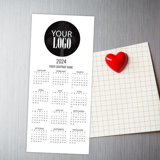 2024 Kalender-Unternehmen Logo hinzufügen Magnetkarte