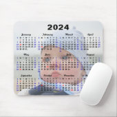 2024 Kalender US-Feiertage Volles Foto Minimalisti Mousepad (Mit Mouse)