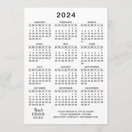 2024 Kalender Volljähriger weißer Schwarzer Minima Programm (Vorderseite)