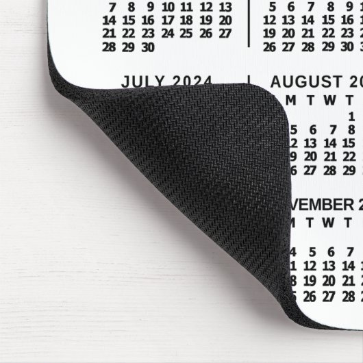 2024 Kalender Weißes Logo für ein benutzerdefinier Mousepad (Ecke)