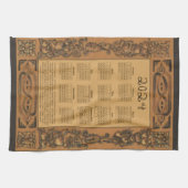 2024 Kalender Windsor Burg Holz Inspiriert Rahmen Geschirrtuch (Horizontal)