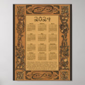 2024 Kalender Windsor Burg Holz Inspiriert Rahmen Poster (Vorne)