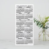 2024 Kalendertage Rack Card Leaf mit Umwicklung (Stehend Vorderseite)