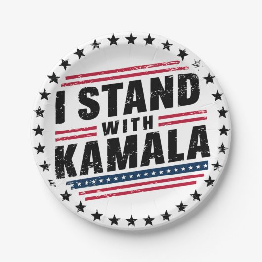 2024 Kamala Harris Frau Präsidentin USA Abstimmung Pappteller (Vorderseite)