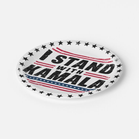 2024 Kamala Harris Frau Präsidentin USA Abstimmung Pappteller (Schrägansicht)