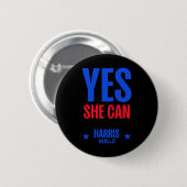 2024 kann sie den Präsidenten Kamala Harris wählen Button (Vorne & Hinten)
