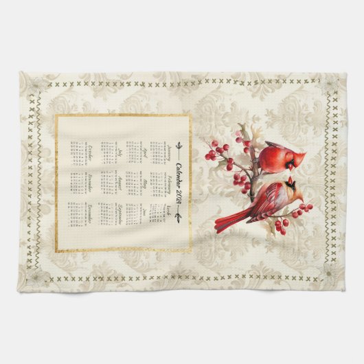 2024 Kardinäle Geschirrtuch (Horizontal)