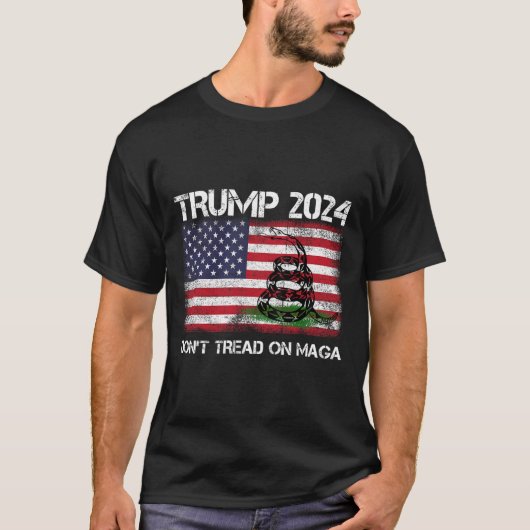 2024 Keine Schlange der amerikanischen Maga-Flagge T-Shirt (Vorderseite)