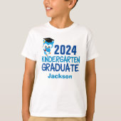 2024 Kindergarten Abschluss Niedlich Blue Owl Kids T-Shirt (Vorderseite)