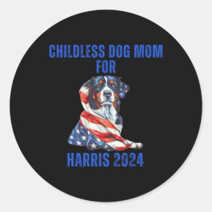 2024 Kinderlose Mama für Harris 2024 Runder Aufkleber