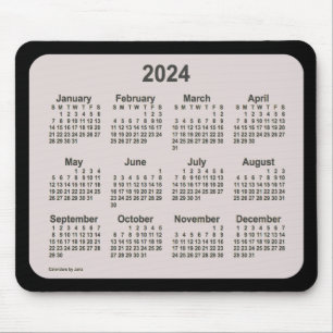 2024 La Boca auf schwarzen Kalender von Janz Two T Mousepad