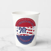 2024 Lass Freedom Ring USA Flag Pappbecher (Rückseite)