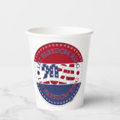 2024 Lass Freedom Ring USA Flag Pappbecher (Vorderseite)