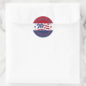2024 Lass Freedom Ring USA Flag Runder Aufkleber (Tasche)