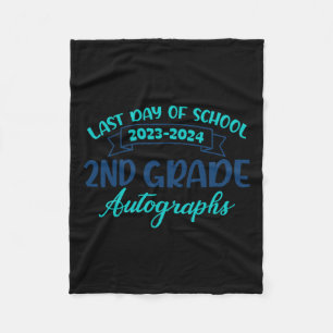 2024 Letzter Tag der Schule Autograph 2nd Grade Gr Fleecedecke