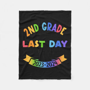 2024 Letzter Tag der Schule Autograph 2nd Grade Gr Fleecedecke