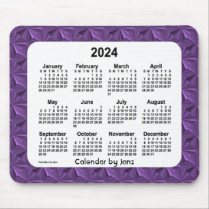 2024 Lila Diamonds Calendar von Janz Mouse Pad Mousepad