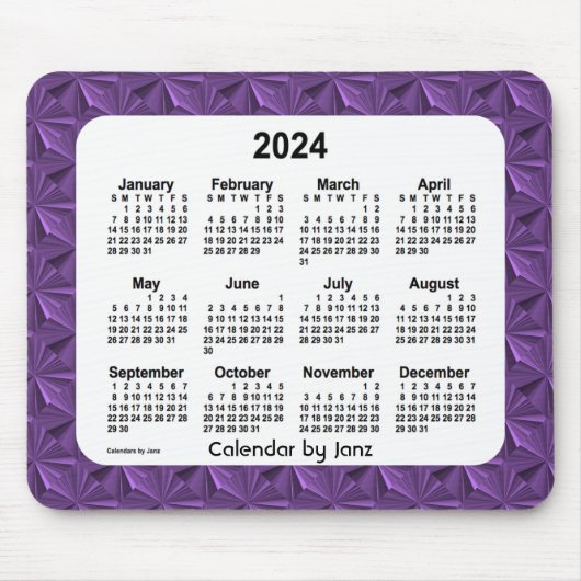 2024 Lila Diamonds Calendar von Janz Mouse Pad Mousepad (Vorne)