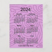 2024 Lila Maze 6 Month Mini Kalender von Janz Postkarte (Vorderseite)