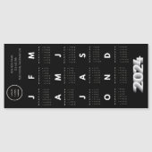 2024 Logokalender Schwarz und Weiß Magnetkarte (Vorderseite)