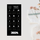 2024 Logokalender Schwarz und Weiß Magnetkarte