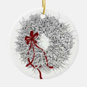 2024 Mele Kalikimaka Ti-Blatt-Kranz-Ornament Keramik Ornament