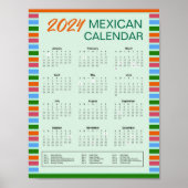 2024 Mexican Calendar with Holidays | PDF herunter Poster (Vorne)