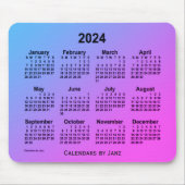 2024 Miami Gray Calendar von Janz Mouse Pad Mousepad (Vorne)