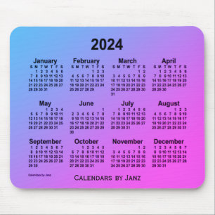 2024 Miami Gray Calendar von Janz Mouse Pad Mousepad