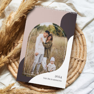 2024 Minimal Arch Familienfotos Stylishes Vorlagen Kalender