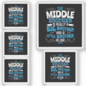 2024 Mittlerer Bruder - neuer großer Bruder Aufkleber (Vorderseite)