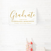 2024 Moderne Gold Script Graduation Party Banner (InSitu)