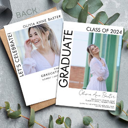 2024 Moderne Minimal Foto Graduation Party Einladung