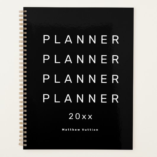 2024 Moderne Schwarze Woche Planer (Vorderseite)
