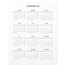 2024 Moderner Minimalistischer Druckkalender in Sc