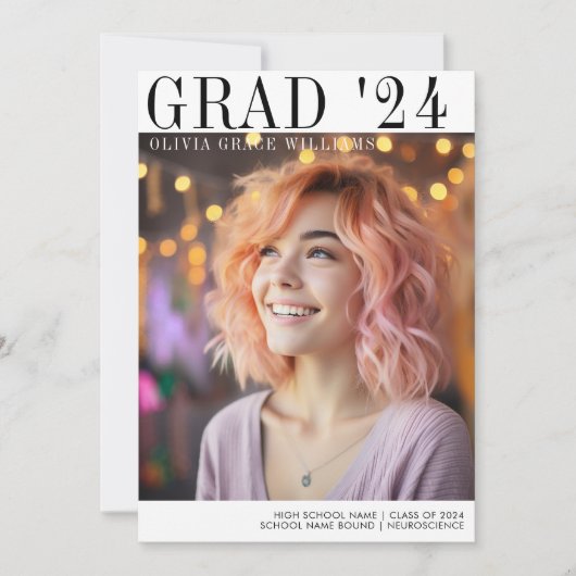 2024 Modernes Minimalistisches Grad-Overlay Ankündigung (Vorderseite)