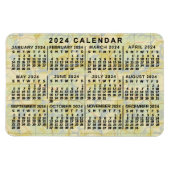 2024 Monatlicher Kalender Antike Karte Großes Druc Magnet (Horizontal)