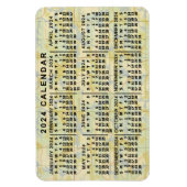 2024 Monatlicher Kalender Antike Karte Großes Druc Magnet (Vertikal)