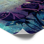 2024 Monatlicher Kalender Lila Rose Poster (Ecke)