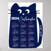 2024 Monatlicher Kalender Mitte des Jahrhunderts B Poster (Vorne)