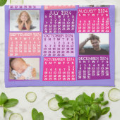 2024 Monatlicher Kalender Niedliche Mod FotoCollag Geschirrtuch (Gefaltet)