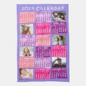 2024 Monatlicher Kalender Niedliche Mod FotoCollag Geschirrtuch (Vertikal)