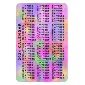 2024 Monatlicher Kalender Rainbow Spritzer Paint Magnet (Vertikal)