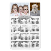 2024 Monatlicher Kalender weiß | Fotovorlage Magnet (Vertikal)