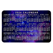 2024 Monatlicher Kalender Weltraumnebel Magnet (Horizontal)
