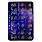 2024 Monatlicher Kalender Weltraumnebel Magnet (Vertikal)