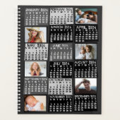 2024 Monatskalender 12 FotoCollage Black Planer (Vorderseite)