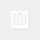 2024 Monatskalender auf Weiß Post-it Klebezettel (Vorderseite)